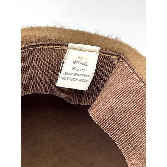 Women's 100% Wool Felt Tan / Brown Newsboy Cap Style Hat - Picture 6 of 6